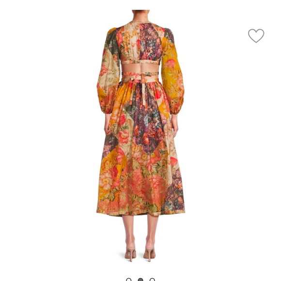 ZIMMERMANN Pattie Floral A Line Midi Dress - Picture 4 of 9